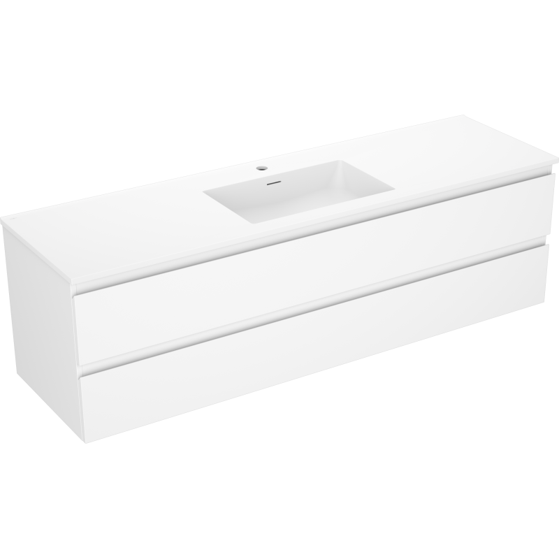 Mexen Orio meuble de salle de bains 160 cm avec lavabo Otis, 2 tiroirs, blanc mat - 91A10-16047-2-BFF01-W18M01