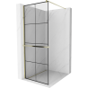 Mexen Kioto+ Shower screen with shelf Walk-in 90 x 200 cm, black grid, gold - 800-090-121-50-77