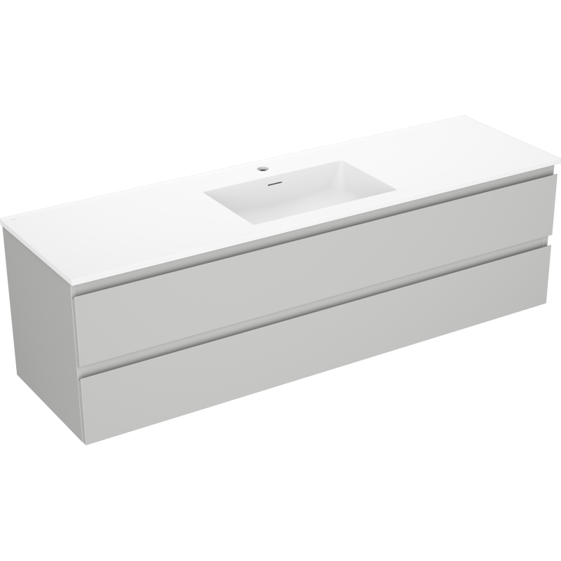 Mexen Orio mobile bagno 160 cm con lavabo Otis, 2 cassetti, grigio opaco/bianco opaco - 91A10-16047-2-BFF62-W18M01