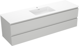 Mexen Orio armário de casa de banho 160 cm com lavatório Otis, 2 gavetas, cinza mate/branco mate - 91A10-16047-2-BFF62-W18M01