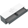 Mexen Orio mueble de baño de 160 cm con lavabo Otis, 2 cajones, grafito mate/blanco mate - 91A10-16047-2-BFF66-W18M01