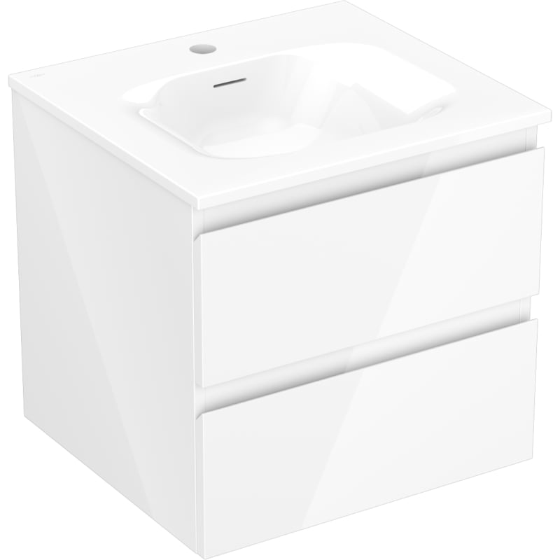 Mexen Orio vannitoakapp 50 cm koos Vela valamuga, 2 sahtlit, valge läige - 91A10-05047-2-BFF00-W23M00
