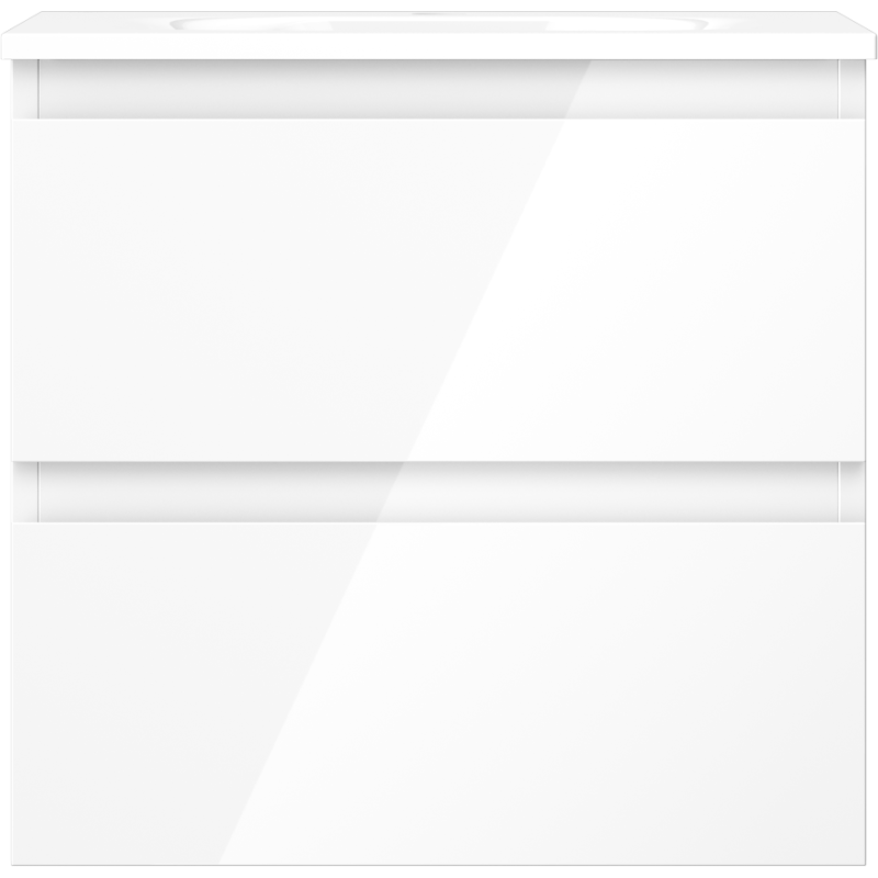 Mexen Orio Badezimmerschrank 50 cm mit Waschbecken Vela, 2 Schubladen, Weiß Glanz - 91A10-05047-2-BFF00-W23M00