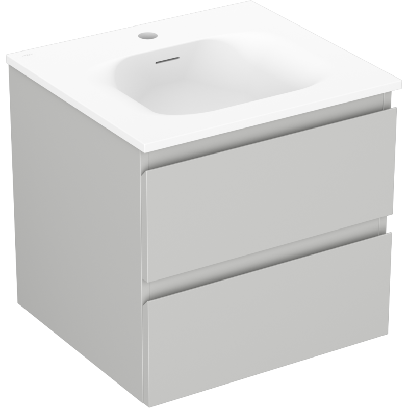 Mexen Orio armoire de salle de bain 50 cm avec lavabo Vela, 2 tiroirs, gris mat/blanc mat - 91A10-05047-2-BFF62-W23M01