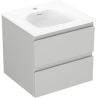 Mexen Orio mueble de baño de 50 cm con lavabo Vela, 2 cajones, gris mate/blanco mate - 91A10-05047-2-BFF62-W23M01