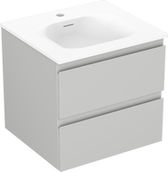 Mexen Orio Badezimmerschrank 50 cm mit Waschbecken Vela, 2 Schubladen, graues Matt/weißes Matt - 91A10-05047-2-BFF62-W23M01