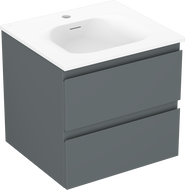 Mexen Orio armario de baño de 50 cm con lavabo Vela, 2 cajones, grafito mate/blanco mate - 91A10-05047-2-BFF66-W23M01