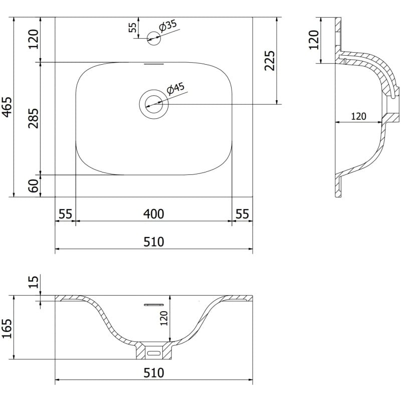Mexen Orio armario de baño de 50 cm con lavabo Vela, 2 cajones, grafito mate/blanco mate - 91A10-05047-2-BFF66-W23M01
