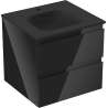 Mexen Orio armoire de salle de bain 50 cm avec lavabo Vela, 2 tiroirs, noir brillant/noir mat - 91A10-05047-2-BFF70-W23M71