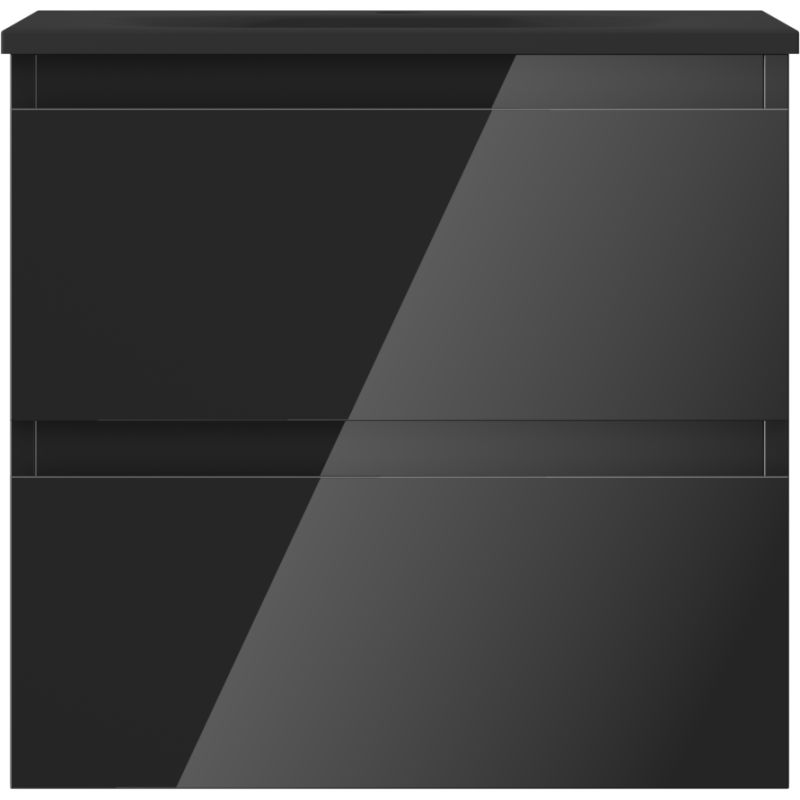 Mexen Orio armario de baño de 50 cm con lavabo Vela, 2 cajones, negro brillante/negro mate - 91A10-05047-2-BFF70-W23M71