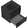 Mexen Orio armoire de salle de bain 50 cm avec lavabo Vela, 2 tiroirs, noir mat - 91A10-05047-2-BFF71-W23M71