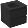 Mexen Orio 50 cm Bathroom Cabinet with Vela Sink, 2 Drawers, Black Matte - 91A10-05047-2-BFF71-W23M71