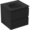 Mexen Orio Badezimmerschrank 50 cm mit Waschbecken Vela, 2 Schubladen, schwarz matt - 91A10-05047-2-BFF71-W23M71