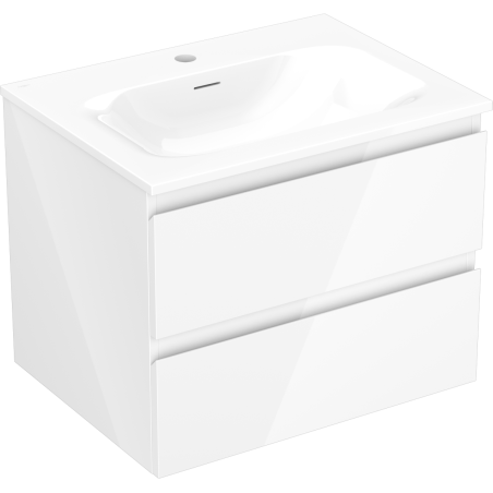 Mexen Orio Meuble de Salle de Bain 60 cm avec Lavabo Vela, 2 Tiroirs, Blanc Brillant - 91A10-06047-2-BFF00-W23M00