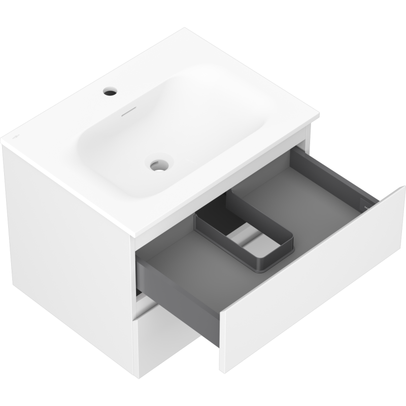Mexen Orio meuble de salle de bain 60 cm avec lavabo Vela, 2 tiroirs, blanc mat - 91A10-06047-2-BFF01-W23M01
