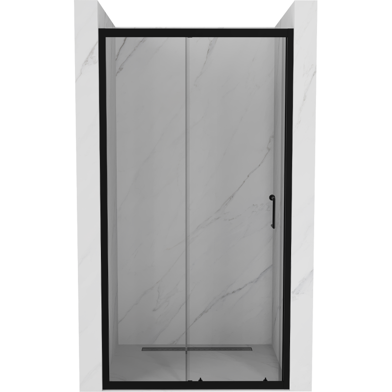Mexen Apia schuifbare douchedeur 120 cm, transparant, zwart - 845-120-000-70-00