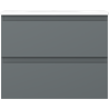 Mexen Orio Badezimmerschrank 60 cm mit Waschbecken Vela, 2 Schubladen, grafit matt/weiß matt - 91A10-06047-2-BFF66-W23M01