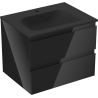 Mexen Orio armario de baño 60 cm con lavabo Vela, 2 cajones, negro brillo/negro mate - 91A10-06047-2-BFF70-W23M71