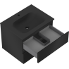 Mexen Orio armario de baño de 60 cm con lavabo Vela, 2 cajones, negro mate - 91A10-06047-2-BFF71-W23M71
