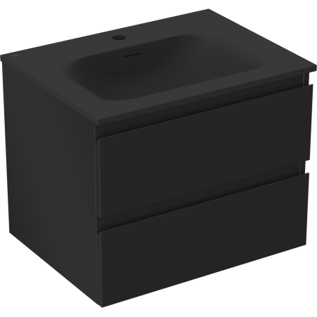 Mexen Orio Badezimmerschrank 60 cm mit Waschbecken Vela, 2 Schubladen, schwarz matt - 91A10-06047-2-BFF71-W23M71