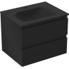 Mexen Orio armario de baño de 60 cm con lavabo Vela, 2 cajones, negro mate - 91A10-06047-2-BFF71-W23M71