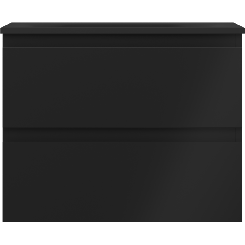 Mexen Orio badkamerkast 60 cm met wastafel Vela, 2 laden, zwart mat - 91A10-06047-2-BFF71-W23M71
