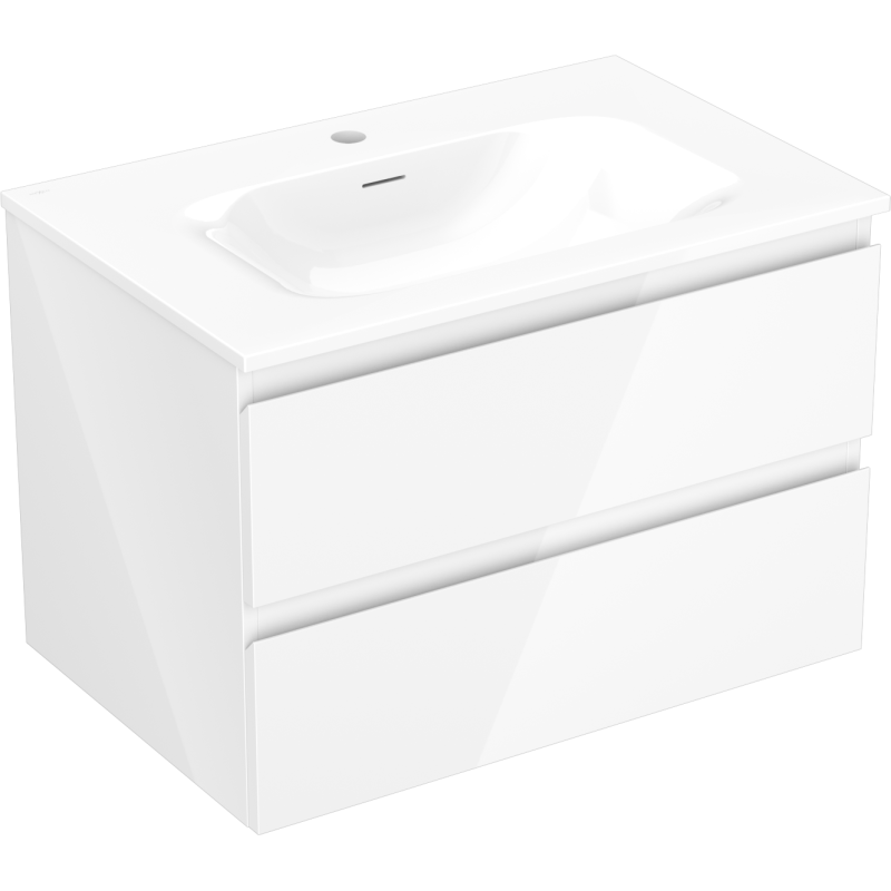 Mexen Orio mueble de baño de 70 cm con lavabo Vela, 2 cajones, blanco brillo - 91A10-07047-2-BFF00-W23M00