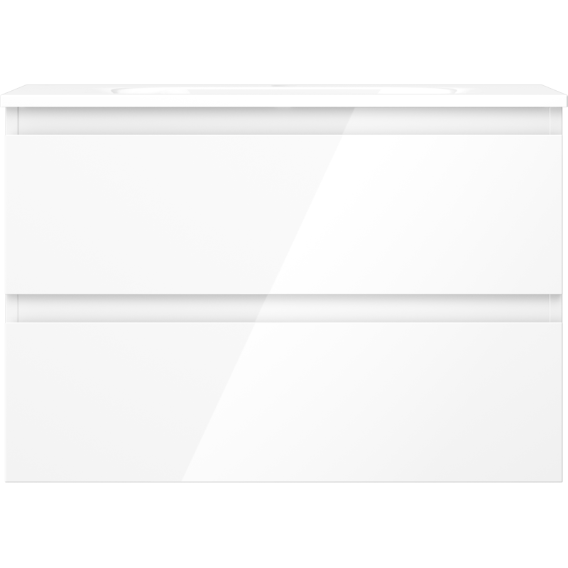 Mexen Orio badkamerkast 70 cm met wastafel Vela, 2 lades, wit glanzend - 91A10-07047-2-BFF00-W23M00