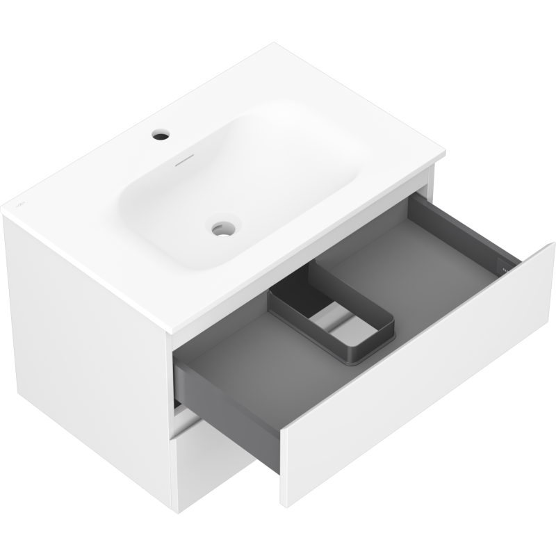 Mexen Orio armário de casa de banho 70 cm com lavatório Vela, 2 gavetas, branco mate - 91A10-07047-2-BFF01-W23M01