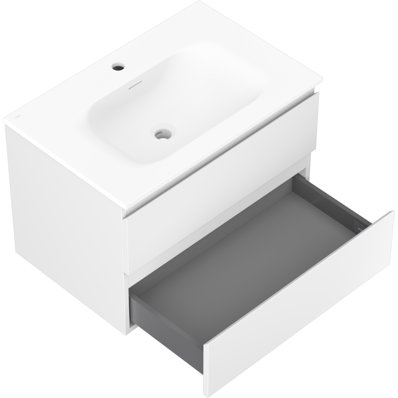 Mexen Orio armário de casa de banho 70 cm com lavatório Vela, 2 gavetas, branco mate - 91A10-07047-2-BFF01-W23M01