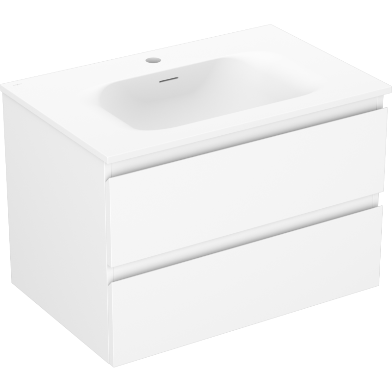 Mexen Orio Badezimmerschrank 70 cm mit Waschbecken Vela, 2 Schubladen, weiß matt - 91A10-07047-2-BFF01-W23M01