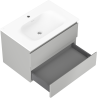 Mexen Orio bathroom cabinet 70 cm with Vela washbasin, 2 drawers, gray matte/white matte - 91A10-07047-2-BFF62-W23M01