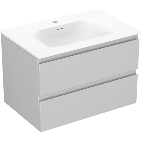 Mexen Orio bathroom cabinet 70 cm with Vela washbasin, 2 drawers, gray matte/white matte - 91A10-07047-2-BFF62-W23M01