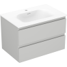 Mexen Orio bathroom cabinet 70 cm with Vela washbasin, 2 drawers, gray matte/white matte - 91A10-07047-2-BFF62-W23M01