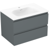 Mexen Orio badkamerkast 70 cm met wastafel Vela, 2 laden, grafiet mat/wit mat - 91A10-07047-2-BFF66-W23M01