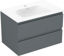 Mexen Orio armario de baño de 70 cm con lavabo Vela, 2 cajones, grafito mate/blanco mate - 91A10-07047-2-BFF66-W23M01