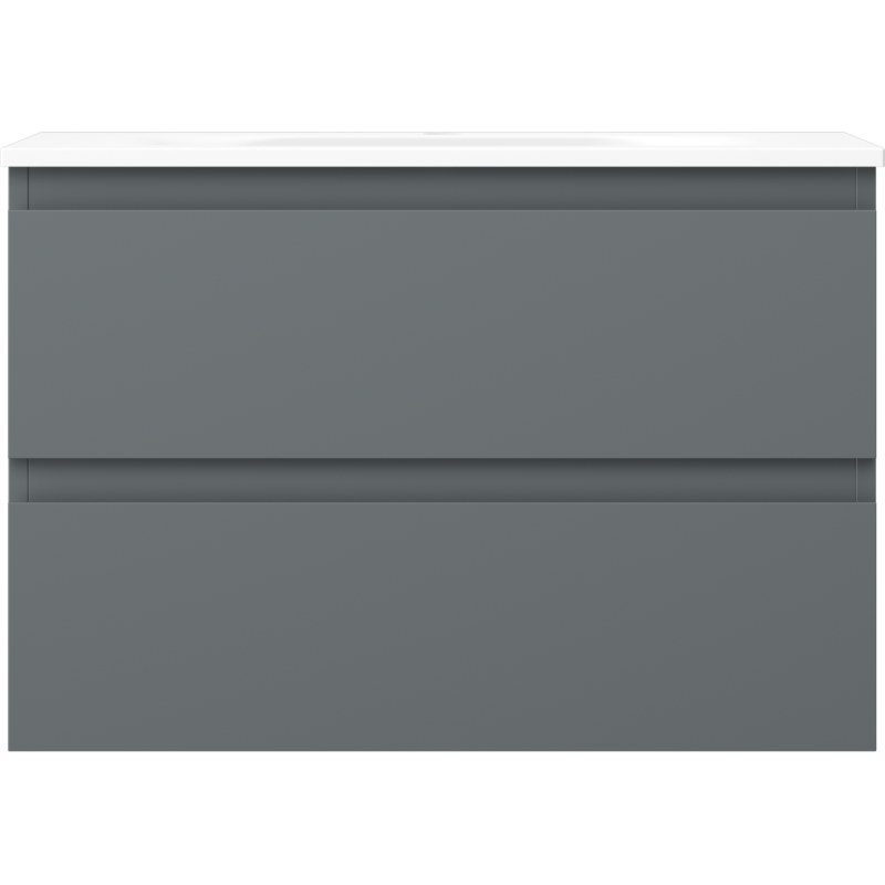 Mexen Orio meuble de salle de bain 70 cm avec lavabo Vela, 2 tiroirs, graphite mat/blanc mat - 91A10-07047-2-BFF66-W23M01