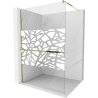 Mexen Kioto+ paroi de douche avec étagère Walk-in 110 x 200 cm, motif blanc, doré - 800-110-121-50-85