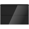Mexen Orio Badezimmermöbel 70 cm mit Waschbecken Vela, 2 Schubladen, Schwarz glänzend/Schwarz matt - 91A10-07047-2-BFF70-W23M71