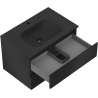 Mexen Orio mueble de baño 70 cm con lavabo Vela, 2 cajones, negro mate - 91A10-07047-2-BFF71-W23M71