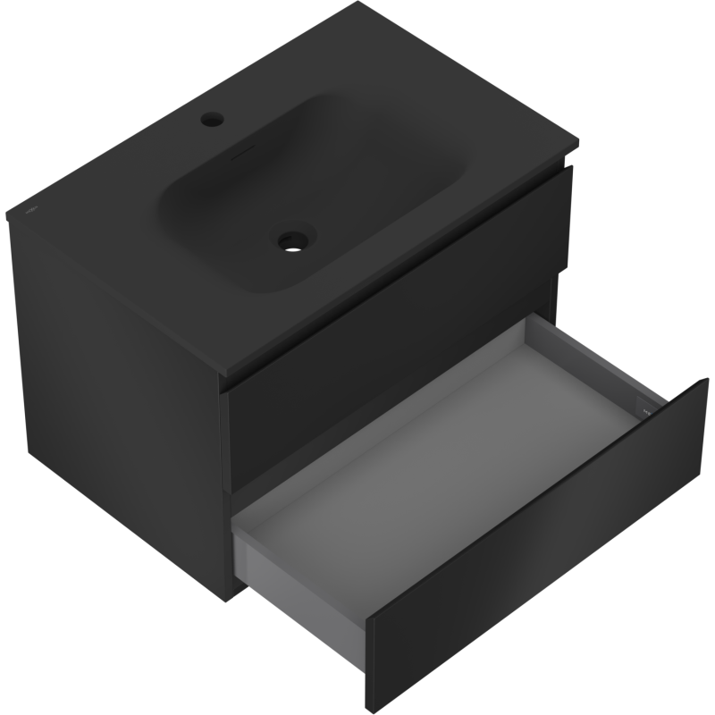 Mexen Orio mobile bagno 70 cm con lavabo Vela, 2 cassetti, nero opaco - 91A10-07047-2-BFF71-W23M71