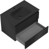 Mexen Orio bathroom cabinet 70 cm with Vela sink, 2 drawers, black matte - 91A10-07047-2-BFF71-W23M71
