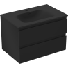 Mexen Orio bathroom cabinet 70 cm with Vela sink, 2 drawers, black matte - 91A10-07047-2-BFF71-W23M71