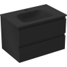 Mexen Orio mueble de baño 70 cm con lavabo Vela, 2 cajones, negro mate - 91A10-07047-2-BFF71-W23M71