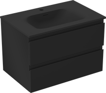 Mexen Orio mueble de baño 70 cm con lavabo Vela, 2 cajones, negro mate - 91A10-07047-2-BFF71-W23M71