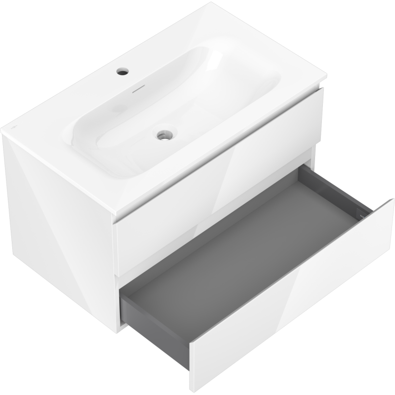 Mexen Orio armoire de salle de bain 80 cm avec lavabo Vela, 2 tiroirs, blanc brillant - 91A10-08047-2-BFF00-W23M00