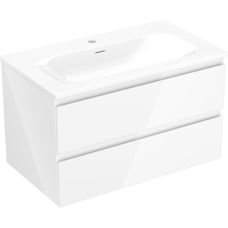 Mexen Orio mobile da bagno 80 cm con lavabo Vela, 2 cassetti, bianco lucido - 91A10-08047-2-BFF00-W23M00