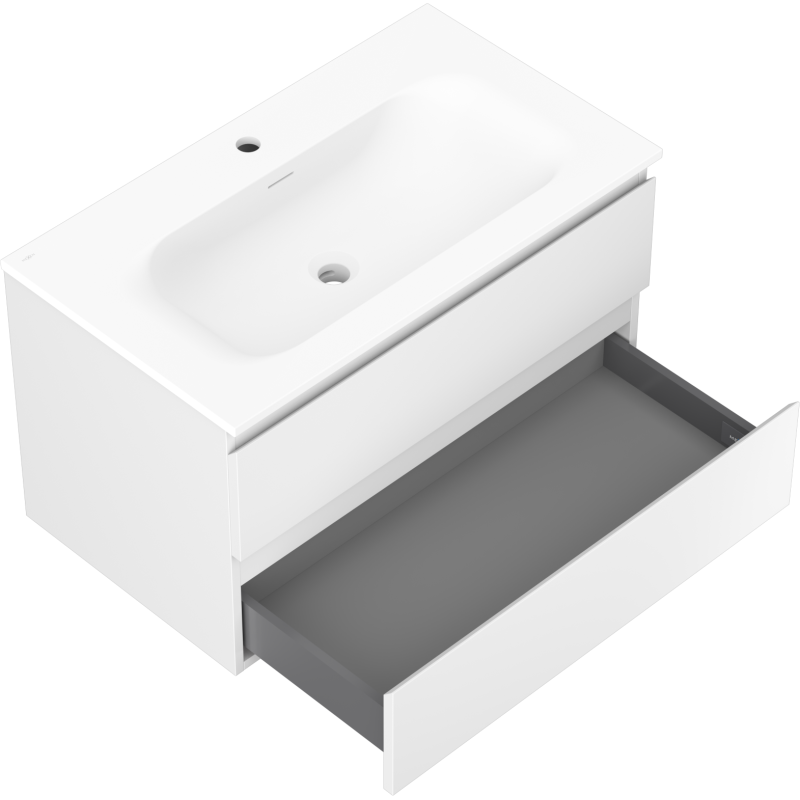 Mexen Orio mobile da bagno 80 cm con lavabo Vela, 2 cassetti, bianco opaco - 91A10-08047-2-BFF01-W23M01