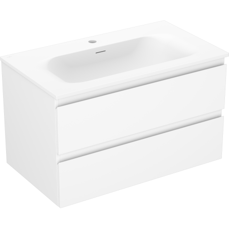 Mexen Orio Badezimmerschrank 80 cm mit Waschbecken Vela, 2 Schubladen, weiß matt - 91A10-08047-2-BFF01-W23M01