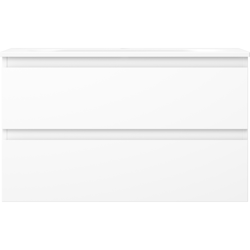 Mexen Orio Badezimmerschrank 80 cm mit Waschbecken Vela, 2 Schubladen, weiß matt - 91A10-08047-2-BFF01-W23M01